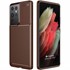 CaseUp Samsung Galaxy S21 Ultra Kılıf Fiber Design Kahverengi 1
